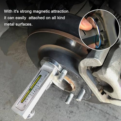 Adjustable Magnetic Gauge Tool, Camber Castor Strut Wheel Alignment Automotive Tire Repair Tool, Wheel Hub Allignment Instrument Magnetic Gauge Tool for Car RV Truck Camber (White) - color: White