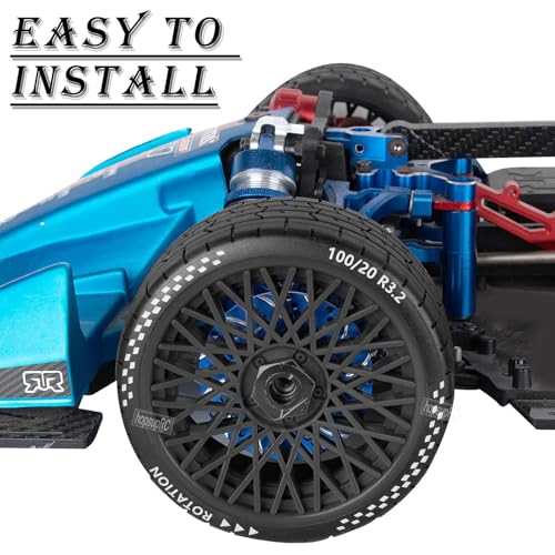 RC Wheels RC Tires for 1/8 Typhon 6S BLX,1/7 Infraction 6S BLX,Limitless,4PCS RC Wheels and Tires RC Truck Tires,Highway Tires Soft Tires,Black