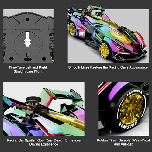 RC Drift Car, 2.4GHz 4WD Spray Remote Control Car, High Speed RC Sport Toy Cars Racing Vehicle with LED Lights and Drifting Tires for Adults