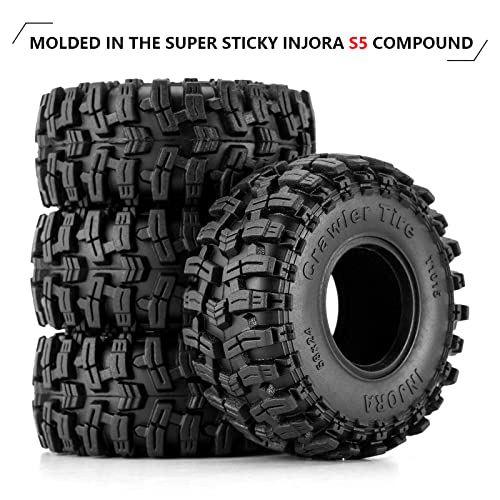 INJORA 1.0 58 * 24mm Swamp Stomper S5 Tires for 1/24 1/18 RC Crawler Car