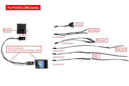 Light Control System Set for Ctrl Frk Brushless System for FMS FCX18 LC80 - color: Light Control for Lc80