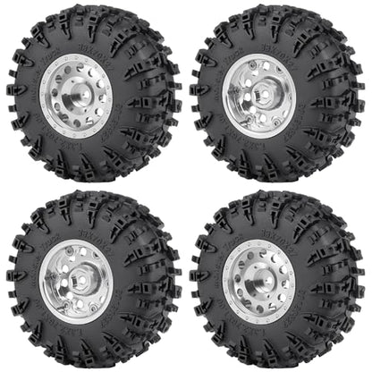 MORLORDY 4Pcs 1.3" Wheels Tires Set for 1/18 1/24 RC Crawler Car SCX24 Ascent-18 TRX4M Upgrade Parts (Style A) - color: Style a