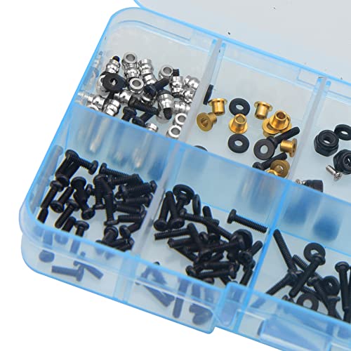 193Pcs ShareGoo Universal M1.6 M2 RC Screw Kit Screws Assortment Set Fastener Wrench Repair Tools Compatible with FMS 1/18 1/24 Series FCX24 Adventurer Chitu RC Car