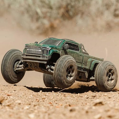 ARRMARC Truck 1/10 Big Rock 4X4 223S BLX BRUSHLESS Street Truck RTR (Batteries and Charger Not Included) with DSC, (Green), ARA4312V4T2 - color: Green