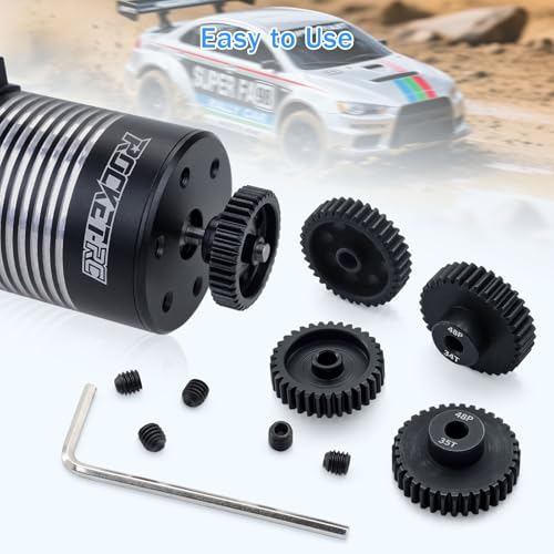 48P 33T 34T 35T 36T 37T Pinion Gear Sets with Screwdrivers for 3.175mm Shaft Brushless Brush Motor Compatible with Arrma HPI Kyosho Losi Axial Traxxas Tamiya 1/10 RC Car Monster Truck Buggy - size: 33T 34T 35T 36T 37T