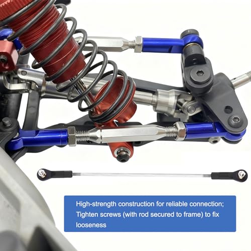 MECCANIXITY 2Pcs Adjustable Turnbuckles Camber Link 154-164mm Turnbuckle | Rod Steering Servo Linkage, with M3 Ball Head Rod Ends, for RC Car Replace Parts - size: 154-164mm