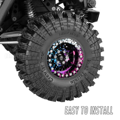 RC 1.9 Wheel Rims for 1/10 SCX10 SCX10 II 90046 SCX10 III AXI03007 SCX10 Pro TRX4 TRX6 Gen7/8 D90 VS4-10 MST CFX RC Crawler Car,4pcs Aluminum 1.9 Wheel Rims,Colour - color: Colour - (Rims)