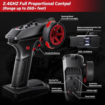 1/14 Remote Control Car, RTR Fast RC Crawler, 40+ MPH, 4WD All Terrain Monster Truck, Waterproof High Speed Racing Cars for Adults, Boys, Top Present for RC Car Lovers, Ages 8+