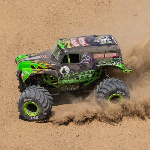 Losi 1/18 Mini LMT Grave Digger 2S 4X4 RTR Brushed Monster Truck Battery & Charger Included Green LOS01026T1