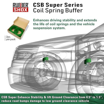 RubberShox CSB Super, Size C, Coil Spring Buffer/Spacer | 70A hardness, universal fitment - color: CSB Super, size: C