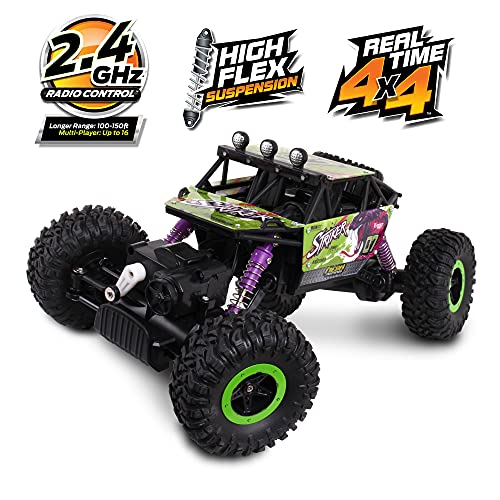 Mean Machine 1/16 R/C Rock Crawler Series [2.4GHz] Rock Crawler Striker, Innovative Suspension System, Powerful Motor, Grippy Tires, 150-foot Range, Pistol Grip Controller, Real time 4x4 - style: Modern