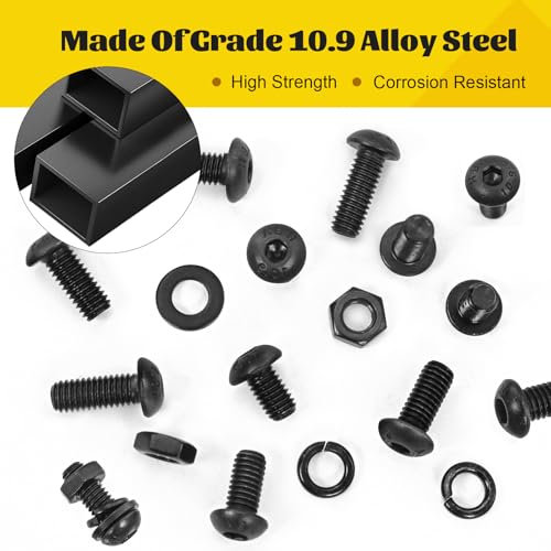2200PCS M2 M3 M4 M5 Metric Screws Assortment Kit, Hex Socket Button Head Assorted kit, Machine Screw Set with Nuts & Washers,10.9 Alloy Steel Black Zinc Plated for 3D Printing - size: M2M3M4M5 2200pcs