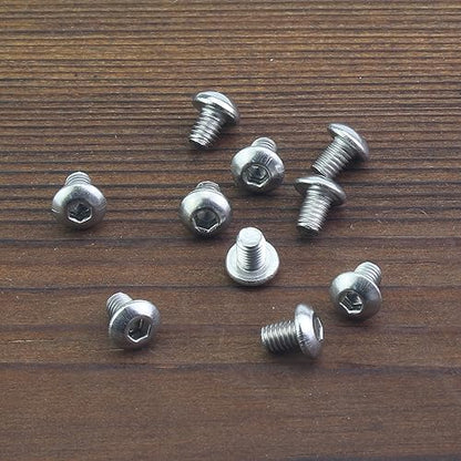 HELIFOUNER 100 Pieces M3 x 4mm, Thread Pitch 0.5mm, 304 Stainless Steel (18-8) Button Head Socket Cap Screws, Fully Threaded - size: M3 x 4mm