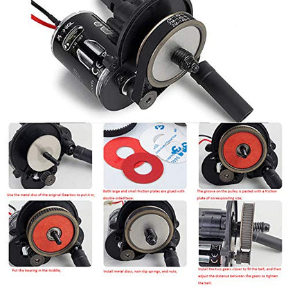 Que-T RC Car Belt Drive Transmission Gears System for 1:10 Axial SCX10 90046 Upgrade Parts (for 3.17mm Motor Gear) - size: for 3.17mm Motor Gear