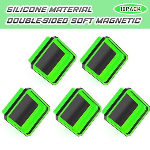 Barydat 10 Pcs Magnetic Tool Tray Collapsible Foldable Parts Trays Set Magnetic Screw Tray Magnetic Parts Bowl Square Silicone Magnetic Tool for Bolts Nuts Washers Pins Screw Parts (Green) - color: Green