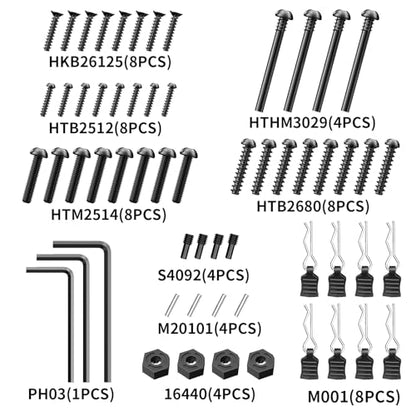 HYPER GO KS003 RC Car Accessories Screw Kit, Spare Parts RC Vehicle Accessories for All 1/14 1/16 Scale