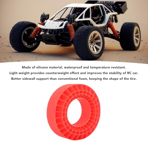 1.7 Tire Inserts Silicone Rubber Insert Foam, Silicone Insert Foam Fit 1.7 Wheel Tires, Silicone Tire Inserts Fit Wheel Tires 1/10 Crawler Accessories Red (Red) - color: Red