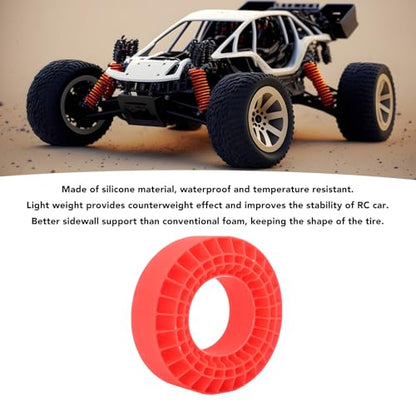 1.7 Tire Inserts Silicone Rubber Insert Foam, Silicone Insert Foam Fit 1.7 Wheel Tires, Silicone Tire Inserts Fit Wheel Tires 1/10 Crawler Accessories Red (Red) - color: Red