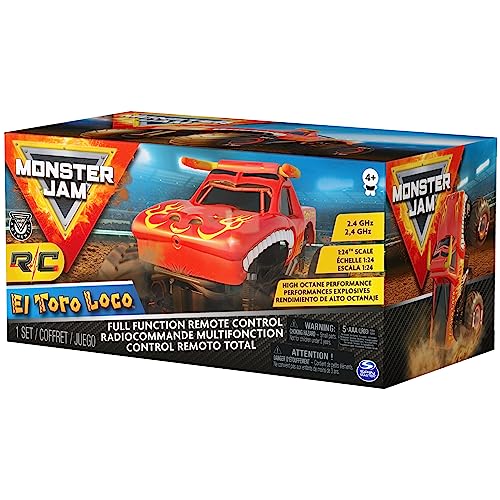 Monster Jam Official El Toro Loco RC Truck, 1:24 Scale | Remote Control Truck Toy, Durable Construction, Authentic Design, Easy to Use Remote, Pretend Play Gifts for Kids Ages 4+ - style: El Toro Loco