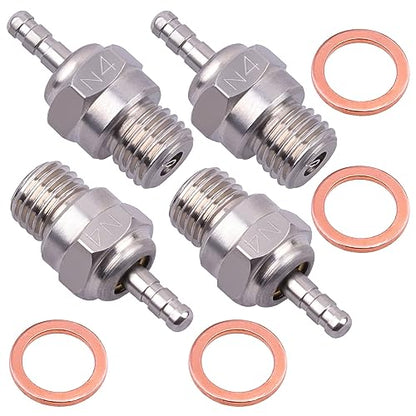 N4#4 NO.4 Glow Plug 70117 Medium Hot Spark Nitro Engine Parts for Traxxas HPI HSP Kyosho Redcat 1/8 1/10 RC Car Truck Buggy Replace OS 8 (4PCS)