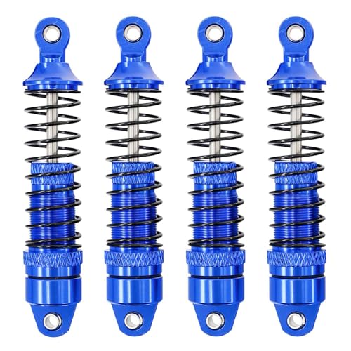 1/18 RC Aluminum Shock Absorbers Set 67mm, Pre-Assembled Suspension Damper Kit for RC Cars, Front Rear Upgrade Parts, 4PCS (Blue) - color: Blue