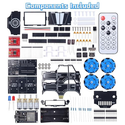 PEMENOL DIY Robot Car Soldering Kit, 4WD RC Drift Car Project Kit with Mecanum Wheels, Remote Control, STEM Electronics Learning Kit with Color Manual for Teens, Adults & DIY Enthusiasts