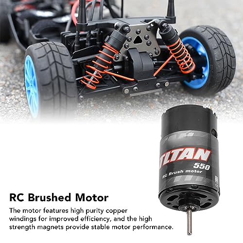 Changor 550 Motor High Speed RC Brushed Motor with Reduction Gearbox for 1/14 1/10 RC Crawler DIY (55T) - size: 55T