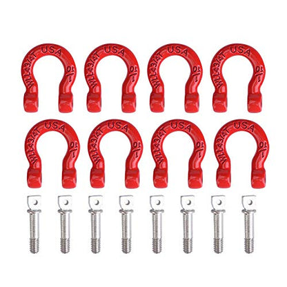 8PCS RC Car Metal Tow Shackle, RC Car Trailer Buckle, RC Winch Accessories for 1/8 Climbing Crawler Car, Compatible with SCX10 CC01 D90 D110 TF2