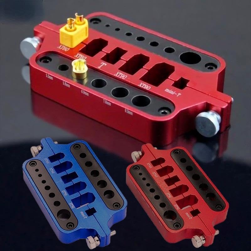 RC Soldering Tool Holder, Multi-Function Metal Jig for T Plug, XT60, XT90, EC5 & Mini Connectors, Model Car Drone Welding Assistant (blue) - color: Blue