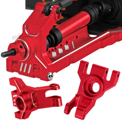 RC Aluminium Upgrades Part Caster Block,Steering Blocks,Stub Axle Carriers,Drive Shaft for 1/10 Slash/Rustler/Stampede/Jat0 4x4 4WD VXL,CVD/Axles/DriveShaft Hops Up,Red - color: Red-(for 1/10）