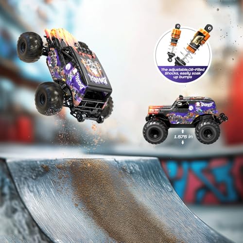 1/14 Brushless RC Cars for Adults, Max 42mph Oil Shock Absorber Electric 4WD High-Speed Off-Road RC Car, Remote Control Car for Adults RC Truck with Two 3S LiPo Batteries 1200 mAh - color: Purple