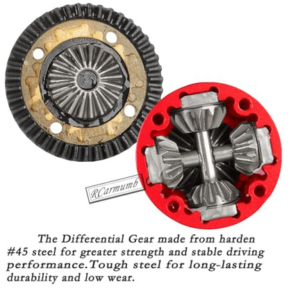 43T Differential Active with 10T Input Gear Upgrades Part for 1/7 Fireteam Mojave 1/8 Karton Notorious Outcast Talion,Metal Diff Set Hops Up,Replace #ARA310957,Red - color: Red(43T-10T)