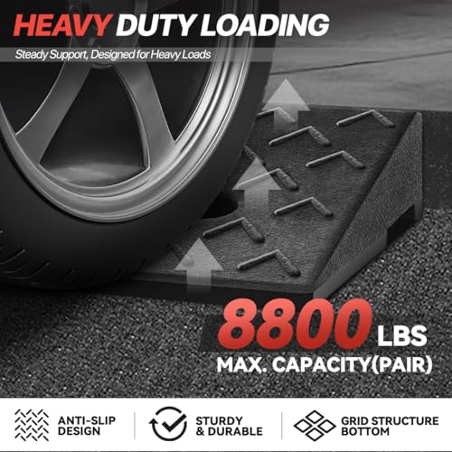 Rubber Curb Ramp 3" Rise Height, Arrow Patterned Sidewalk Curb Ramp for Forklift Truck Bus Car SUV, Driveway Curb Ramps for Low Profile Car, Threshold Bridge Ramp for Warehouse Garage - size: 3" Rise Arrow