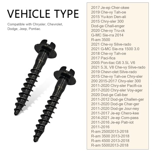 5PCS Air Box Screw, Stainless Steel Air Filter Housing Retaining Bolts, Compatible with Chrysler, Chevrolet, Jeep, Dodge, Pontiac, Air Filter Box Screws Replaces BAS01003, 6509605AA