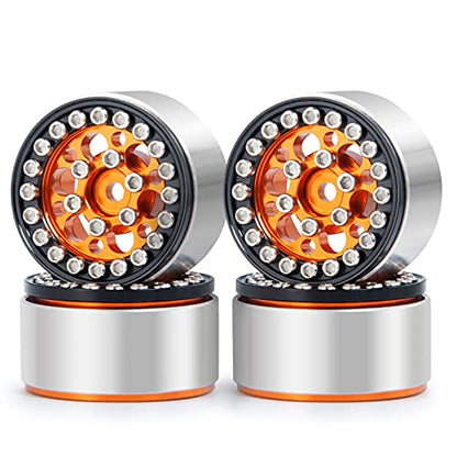 SWX 1.0 4Pcs Gold Beadlock Wheels Rim for SCX24 1/24 Crawler | Gold Beadlock Wheels, 1.0, SCX24, 1/24 Crawler, 4Pcs - color: Gold