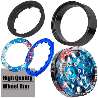 for 1/24 1/18 SCX24 FCX24 TRX4M RC Crawler Car,1.3" RC Tires Wheel Rim,Aluminum RC Truck Tires Wheels Rims,1.3 Beadlock Wheel Rims Heavy Duty Rim (4PCS) Colour - color: 1.3-rim-colour