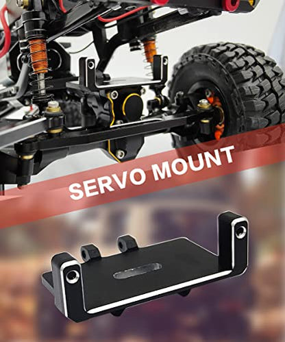 EMAX Steering Servo for SCX24 with Servo Mount and Horm Steering Link(Black) - size: Combo Pack 2
