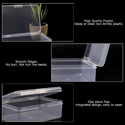 Clear Plastic Beads Storage Containers Empty Mini Storage Containers Box,12 Pack Plastic Storage Containers with Lids,Beads Storage Box with Hinged Lid for Beads,Earplugs,Pins, Small Items (4.1 x 2.9 - size: 4.1 x 2.9 x 1 inch