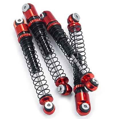 RCLIONS SCX24 RC Car Shocks 48mm Absorber Damper for All 1:24 Axial SCX-24 Deadbolt Base Camp JLU C10 Gladiator Dooge RC Crawler Car Upgrades Parts - color: Red