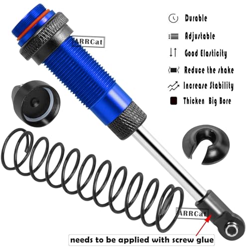 4PCS Front Rear Full Alloy Shocks RC Upgrades Parts for 1/10 Senton Granite Big Rock Vorteks 3s Blx 4X4 Mega 550,for 1/10 Kraton Outcast 4s,Navy Blue,Replace #AR330550 AR330551 - color: Navy Blue Shocks (Upgrades)