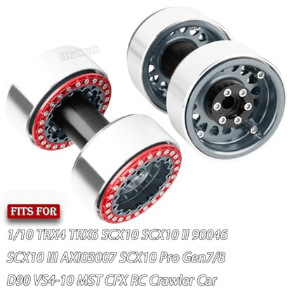 RC 1.9 Dually Beadlock Wheels Rims w/Adjustable Offset for 1/10 TRX4 TRX6 SCX10 SCX10 II 90046 SCX10 III AXI03007 SCX10 Pro Gen7/8 D90 VS4-10 MST CFX RC Crawler Car,4Pcs Alloy Rim,Titanium - color: Titanium - (Wheels Rims)