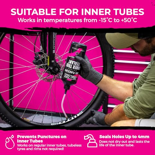 Muc-Off No Puncture Hassle Inner Tube Sealant 1Liter (Pack of 2) | Easy-to-Install Puncture Protection for Inner Tubes | Seals Holes Up to 4mm | Compatible with Presta & Schrader - size: 1L (Pack of 2)