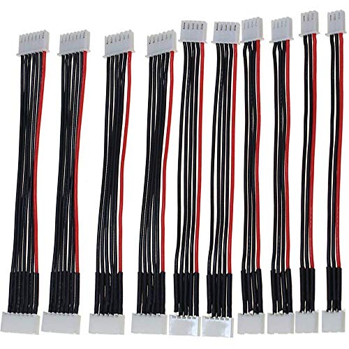 2S/3S/4S/5S/6S Battery Balance Charger Silicone Wire Extension Lead JST-XH Connector Adapter Plug Battery Wire Balance Leads Extension Cable for Li-Po Batteries 200mm 22AWG(Each Size 2pcs)