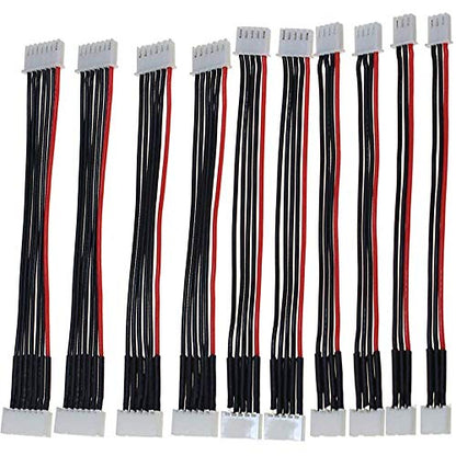 2S/3S/4S/5S/6S Battery Balance Charger Silicone Wire Extension Lead JST-XH Connector Adapter Plug Battery Wire Balance Leads Extension Cable for Li-Po Batteries 200mm 22AWG(Each Size 2pcs)