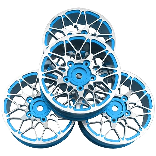 ShareGoo Metal Wheel Rims RC 12mm Hex Hubs 1/10 RC Drift On-Road Racing Touring Wheel Rim Compatible with HSP Tamiya Kyosho RedCat Sakura WLtoys Universal 1/10 RC Scales (Blue) - color: Blue