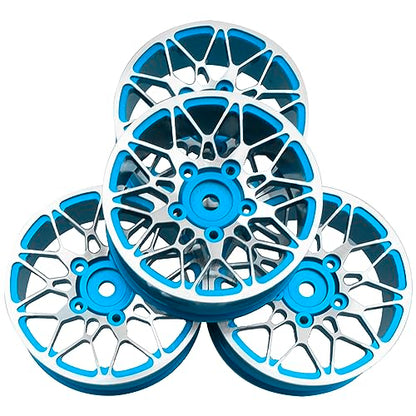 ShareGoo Metal Wheel Rims RC 12mm Hex Hubs 1/10 RC Drift On-Road Racing Touring Wheel Rim Compatible with HSP Tamiya Kyosho RedCat Sakura WLtoys Universal 1/10 RC Scales (Blue) - color: Blue
