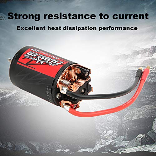 Dilwe RC Brushed Motor, 5-Slot 550 0.50 Wire 20T Brushed Motor RC Motor Part Compatible with 1/10 RC Crawler