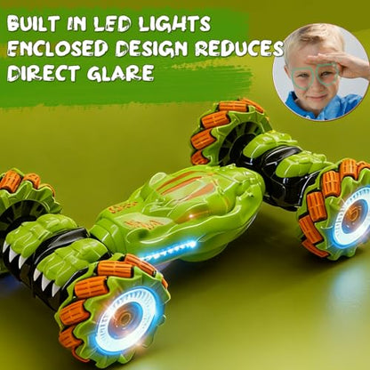 Gesture Sensing RC Stunt Car - Birthday for Boys, 6 7 8-12 13 14+ Year Old, 360 Rotating 4WD Twist Toys, Hand Controlled & Remote Control, with Light & Music