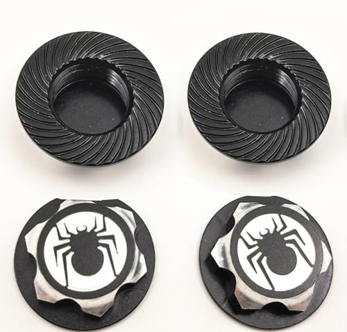 Aluminum RC 17MM Hex Wheel Nuts + 17mm Wheel Wrench Tool for 1/10 1/8 X-Maxx Summit E-Revo HPI HSP Losi Kyosho Tamiya Buggy Off Road Monster Truck Car (Black)