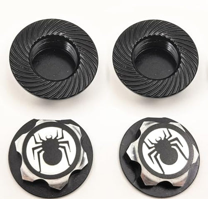 Aluminum RC 17MM Hex Wheel Nuts + 17mm Wheel Wrench Tool for 1/10 1/8 X-Maxx Summit E-Revo HPI HSP Losi Kyosho Tamiya Buggy Off Road Monster Truck Car (Black)